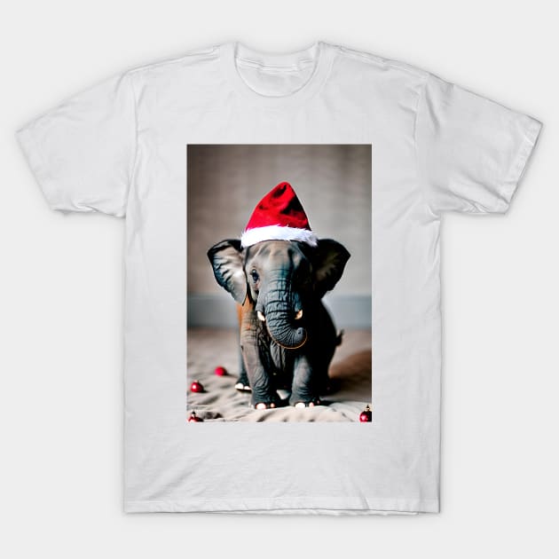 Christmas Elephant (Christmas Animals) T-Shirt by robsteadman